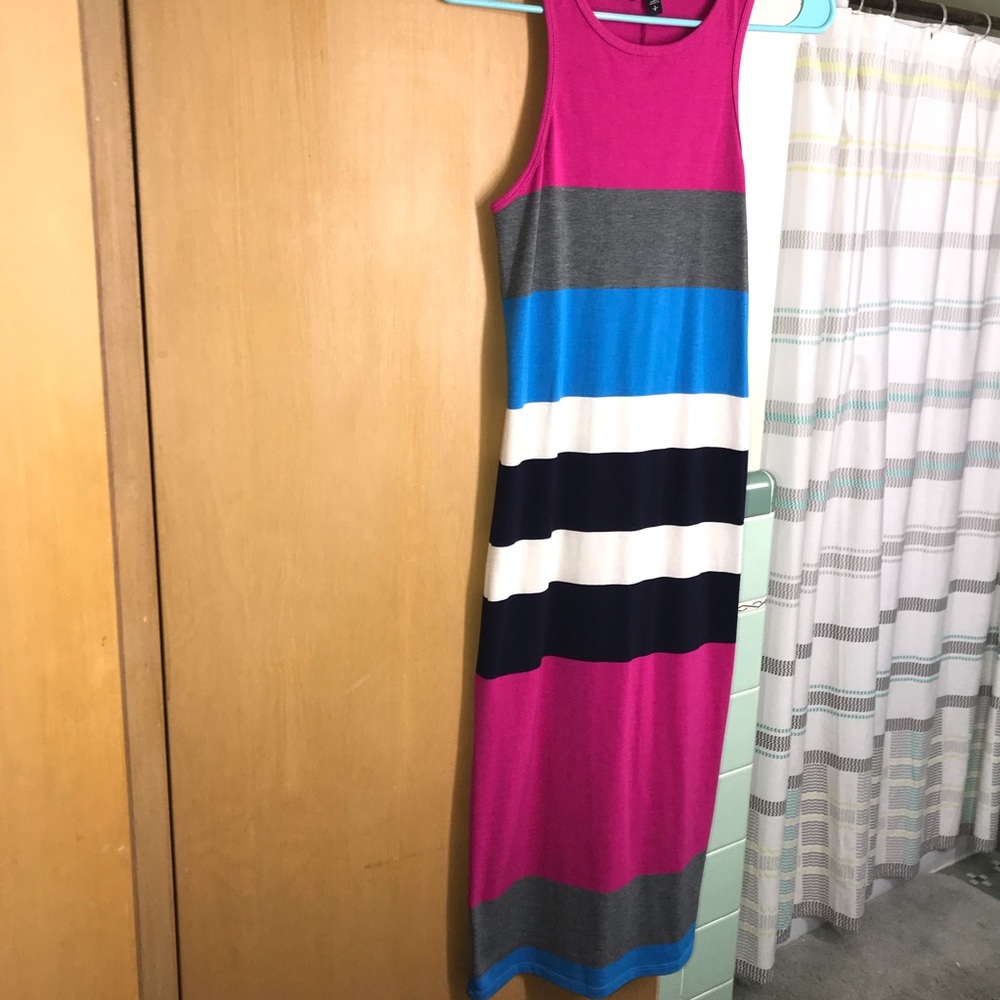 Express Racerback Multicolored Striped Dress